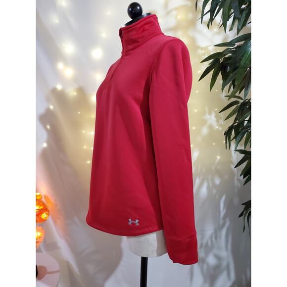 Under Armour Womens Storm 1 Hot Pink 1/4 Zip Fleece Lined Pullover Size S Active - Picture 2 of 11
